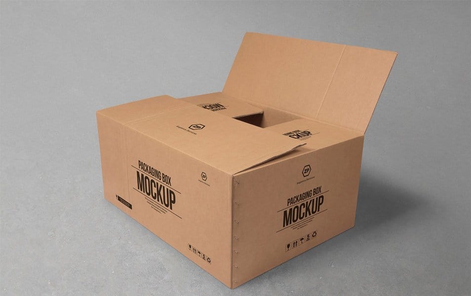 Free Cardboard Box Mockup For Packaging Designs