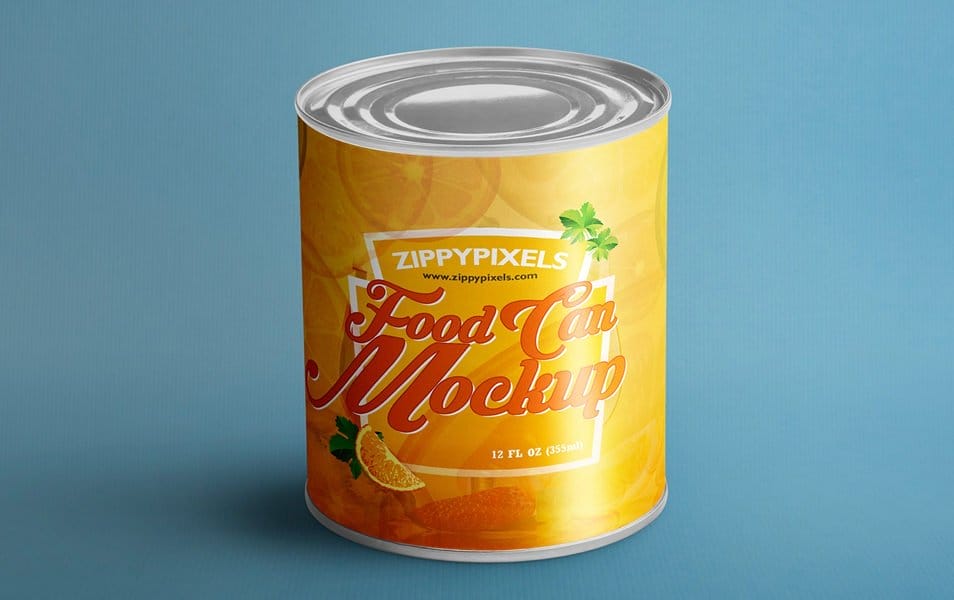 Free Food Can MockUp