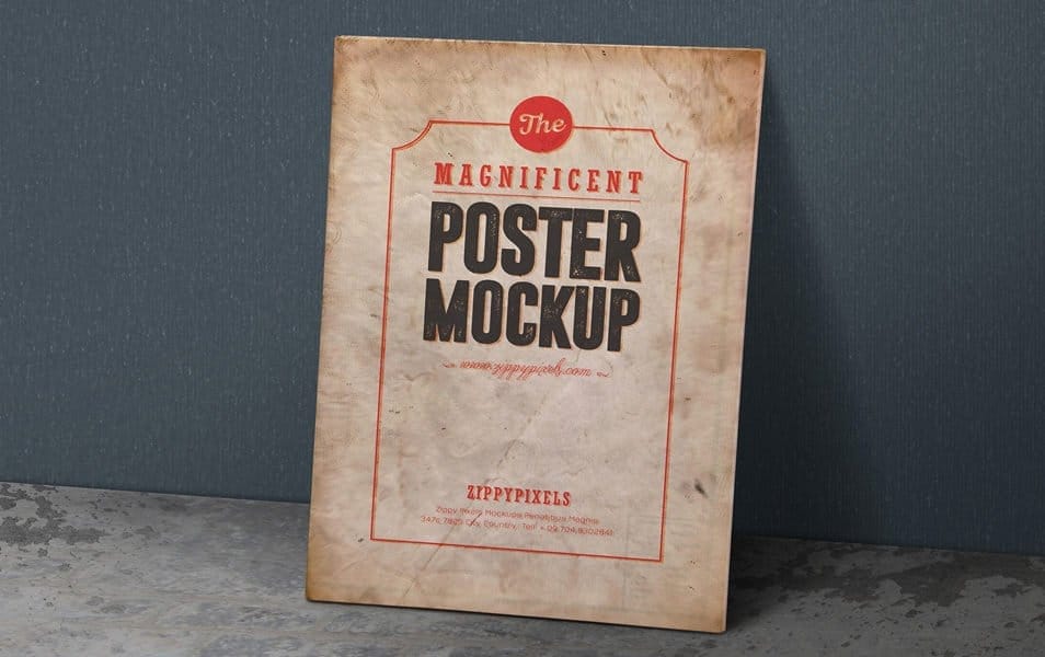 The Ultimate Collection of 2000+ Free Mockup Templates PSD Designs 403 Free Magnificent Vintage Poster Mockup PSDs