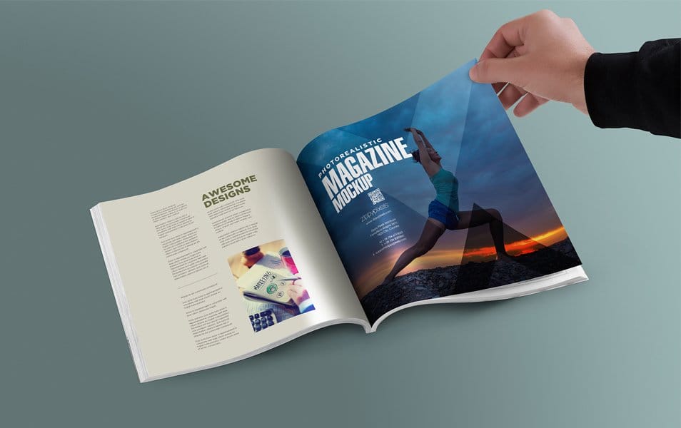 Free Square PSD Magazine Mockup