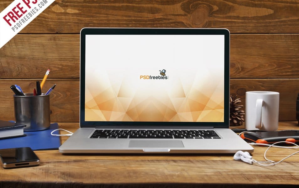 The Ultimate Collection of 2000+ Free Mockup Templates PSD Designs 37 MacBook Pro Front View Mockup Free PSD