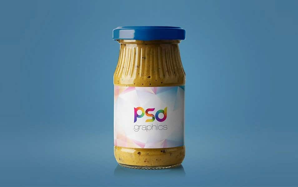 Mustard Jar Mockup Free PSD