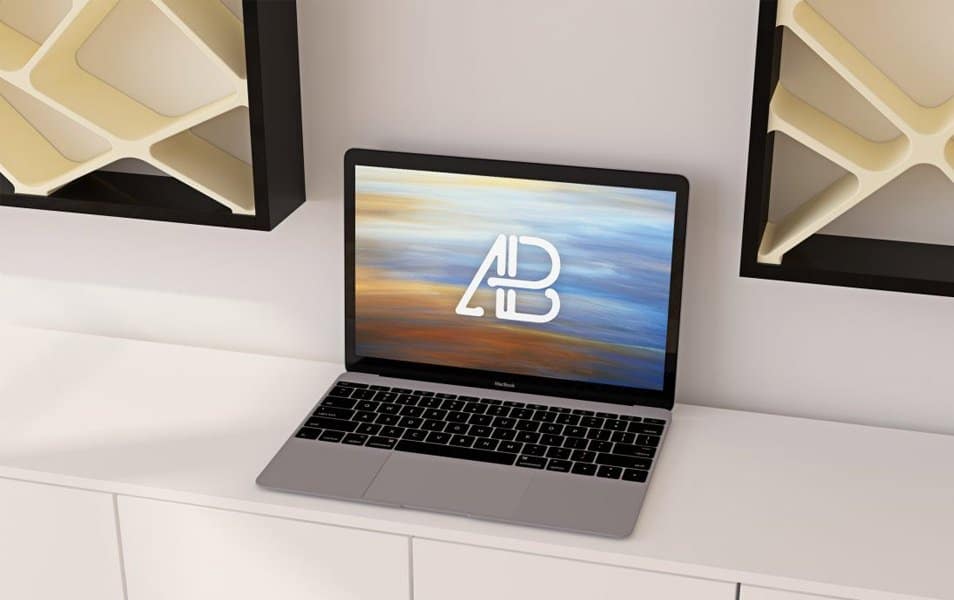 Realistic 12 Inch Macbook Mockup