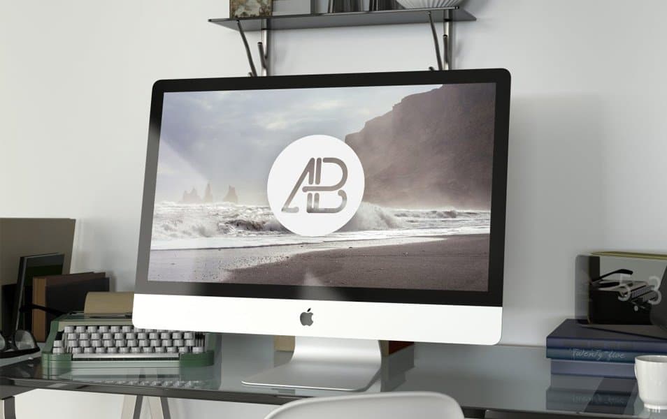 Realistic 5k iMac Mockup