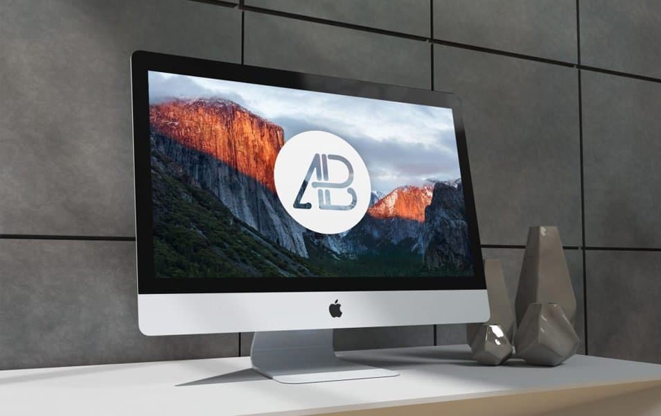 Realistic 5k iMac Mockup