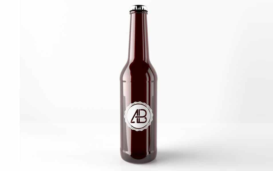 Realistic Beer Bottle Mockup