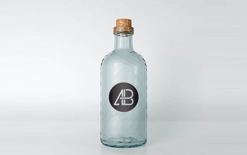 Realistic Glass Bottle Mockup