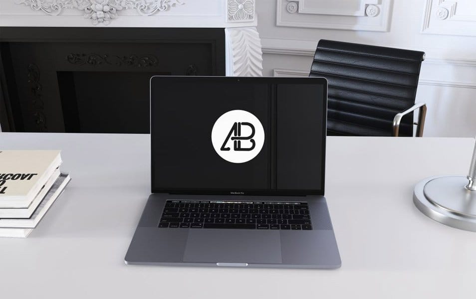 Realistic Space Gray MacBook Pro Mockup