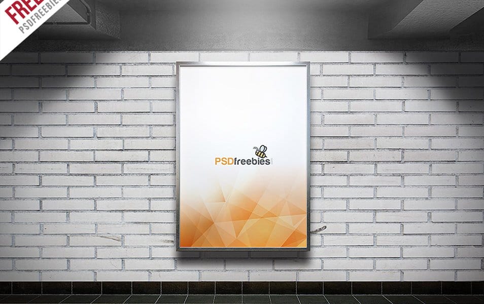 Subway Advertising Billboard Mockup Free PSD