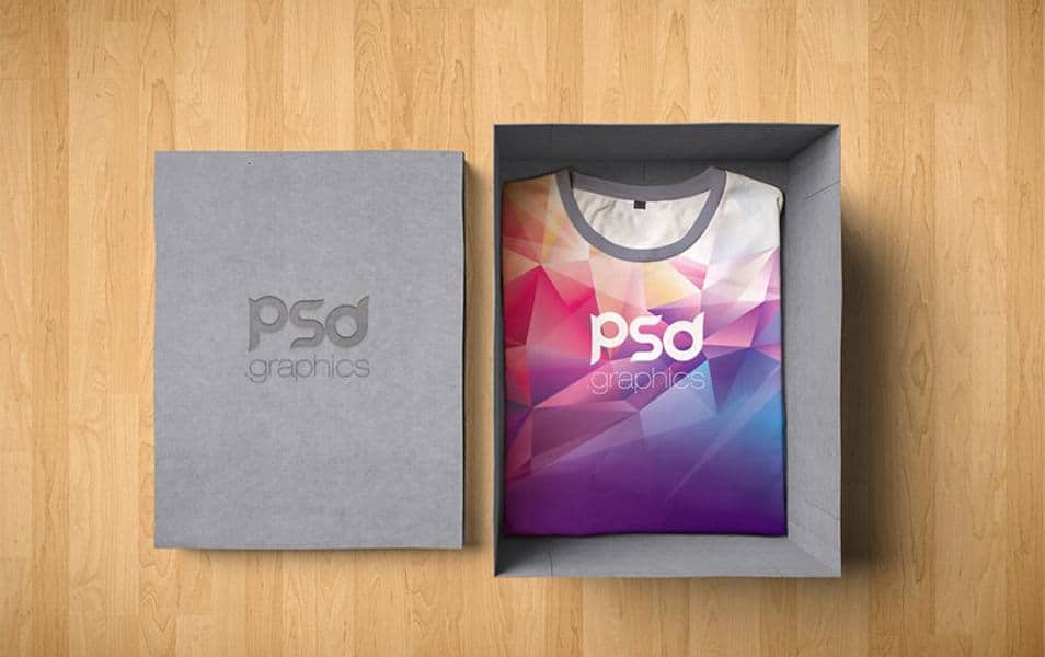 TShirt Box Packaging Mockup Free PSD