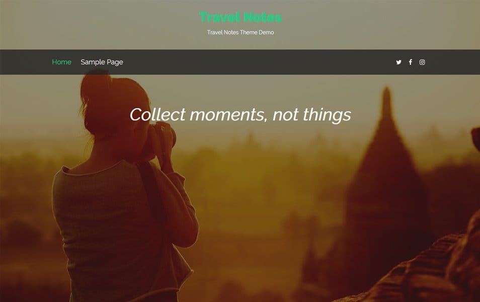 Travel Notes Responsive WordPress Theme