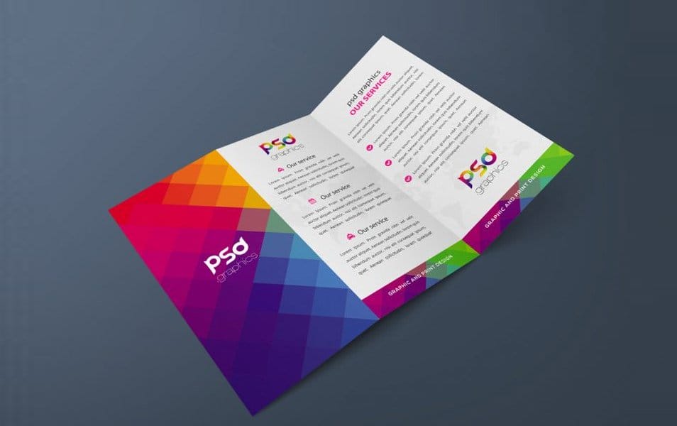 TriFold Brochure Mockup Free PSD Graphics