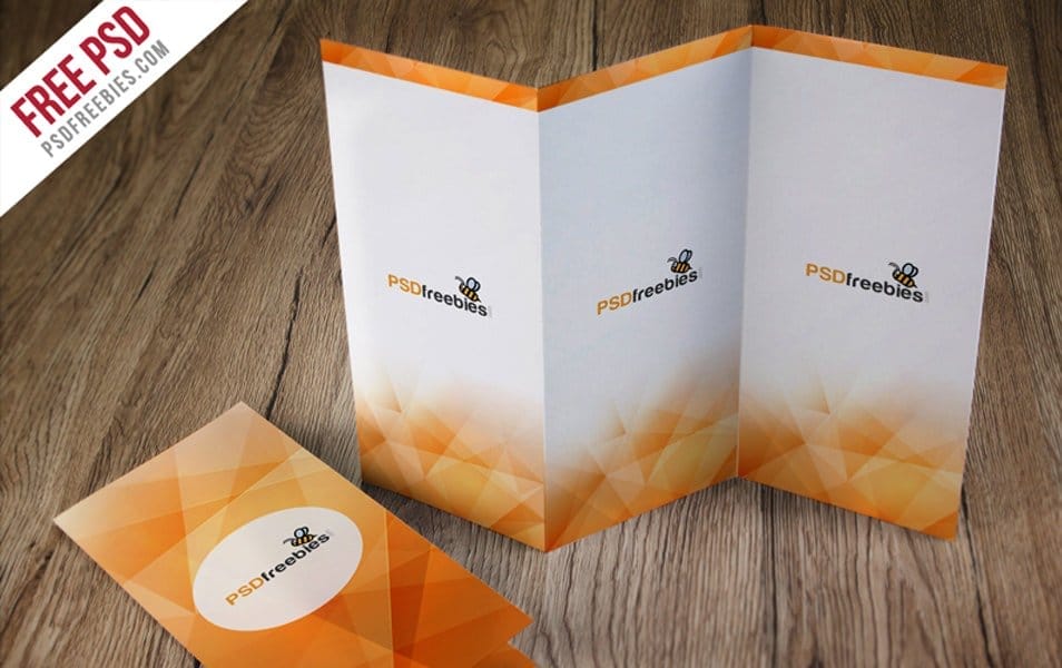 TriFold Brochure Mockup Free PSD