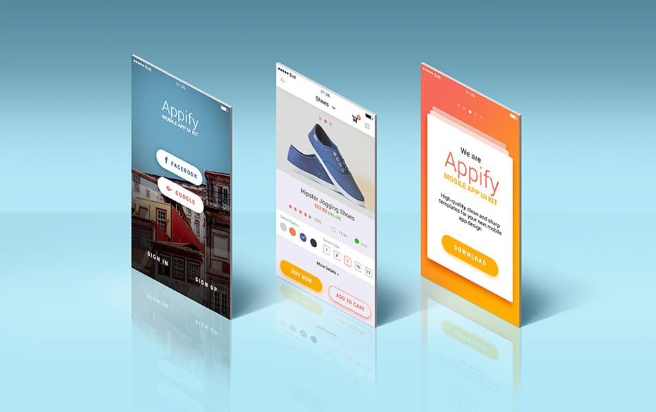 App Screens Standing Mockup