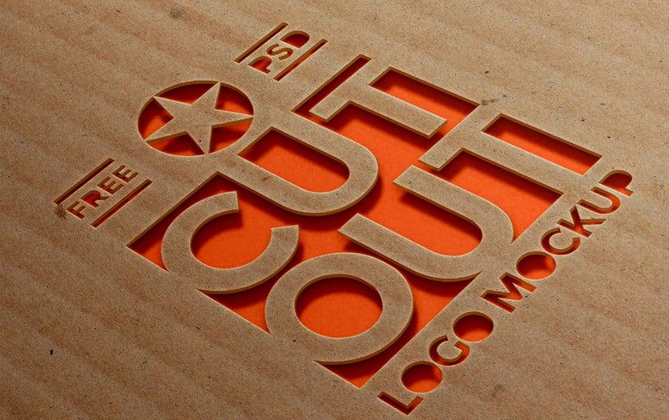 The Ultimate Collection of 2000+ Free Mockup Templates PSD Designs 206 Cardboard Cutout Logo Mockup