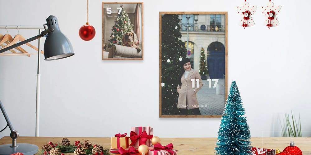 Best Free Scene Creators for Designers 53 Christmas Frames Kit Scene Mockup