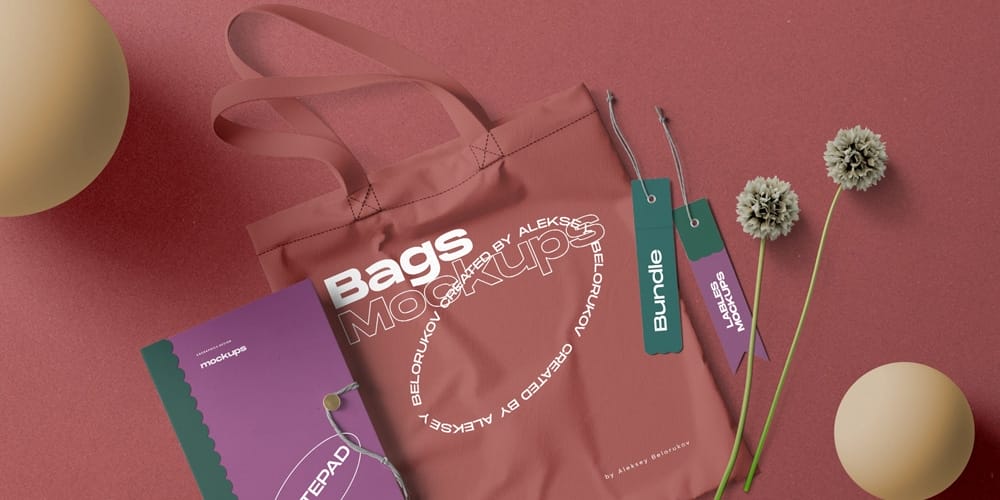 Best Free Scene Creators for Designers 107 Color Bag And Notebooks Mockup