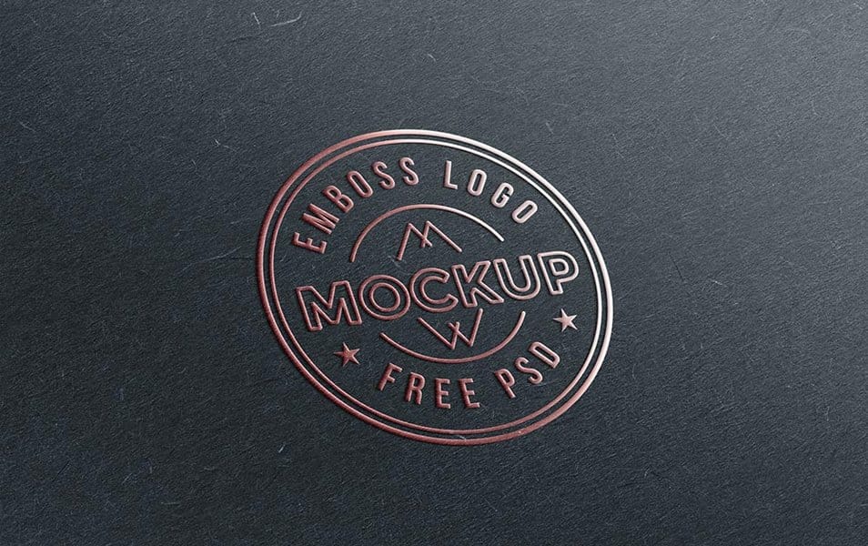 Emboss Paper Logo Mockup PSD