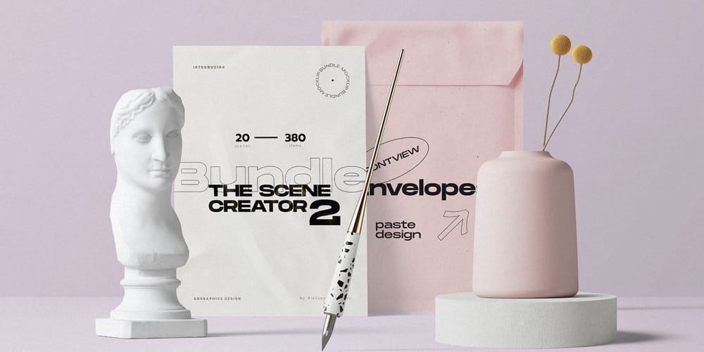 Best Free Scene Creators for Designers 148 Envelope And Papers With Bust Mockup