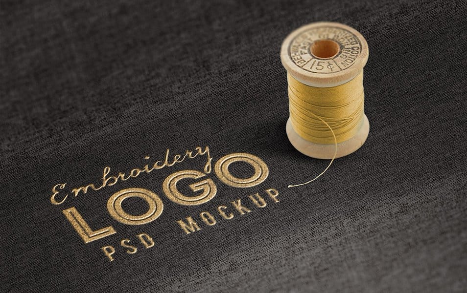 Fabric Embroidered Logo Mockup