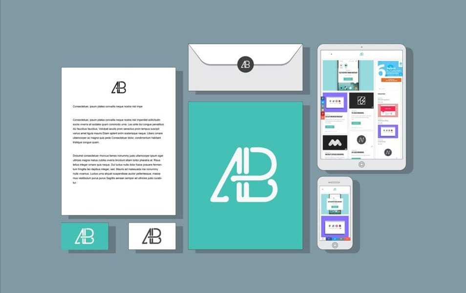 Flat 2D Branding and Identity Mockup