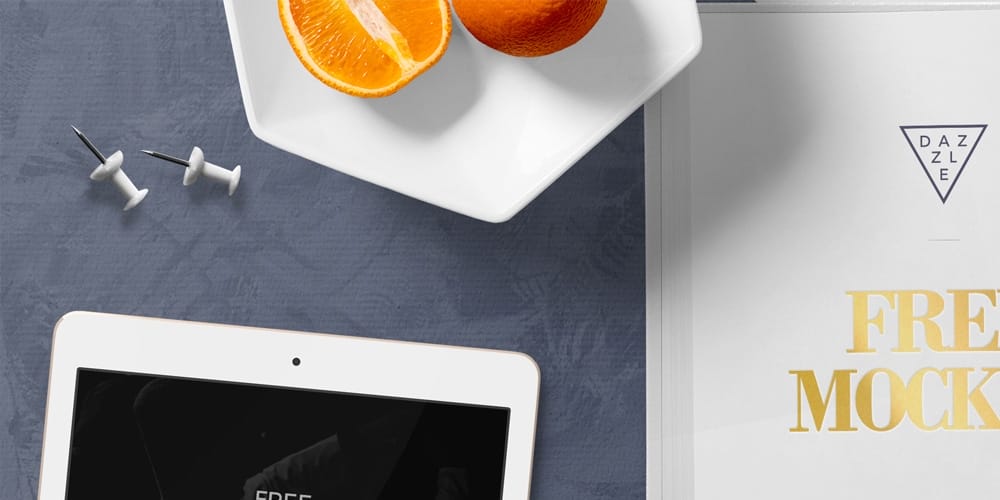 Best Free Scene Creators for Designers 37 Free Stylish Book Page Mockup Scene PSD