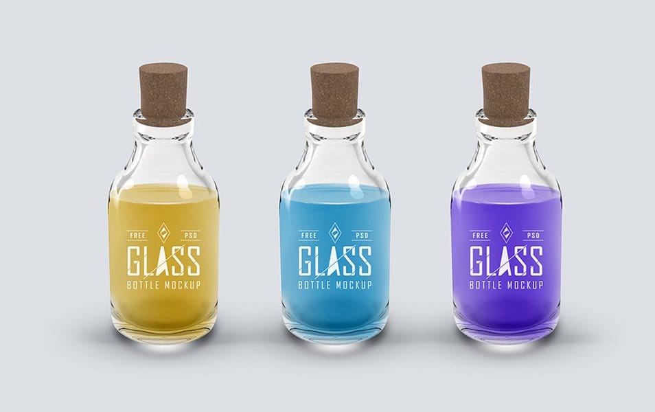 Glass Bottle PSD Mockup