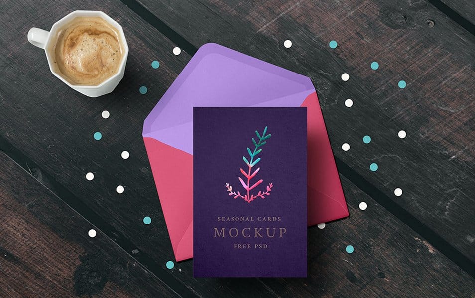 Holiday Greeting Card Mockup PSD