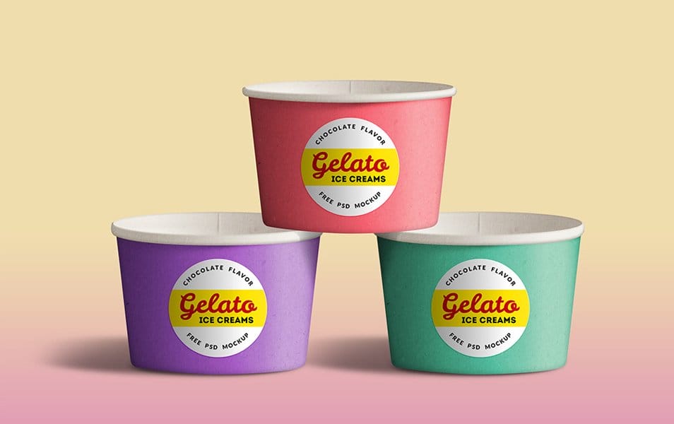 The Ultimate Collection of 2000+ Free Mockup Templates PSD Designs 629 Ice Cream Cups PSD