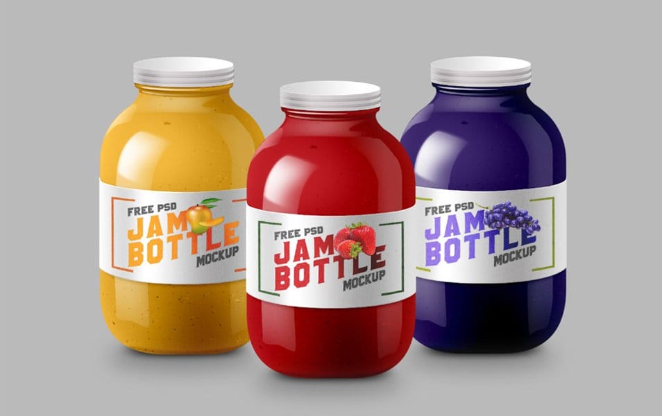 The Ultimate Collection of 2000+ Free Mockup Templates PSD Designs 542 Jam Bottle Mockup PSD
