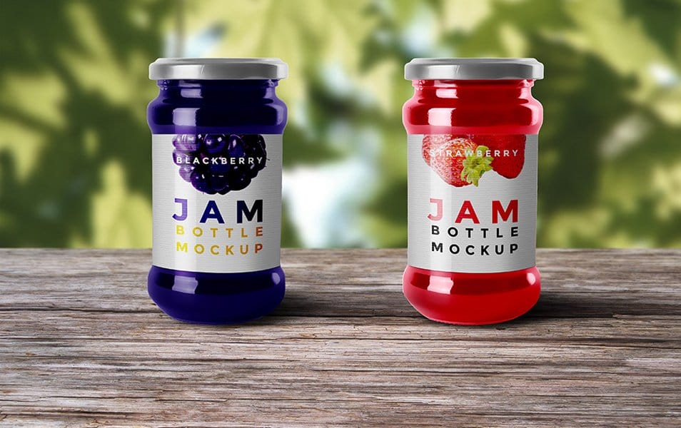 Jam Bottle Mockup PSD