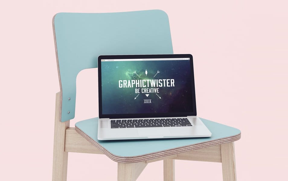 The Ultimate Collection of 2000+ Free Mockup Templates PSD Designs 41 MacBook On A Chair