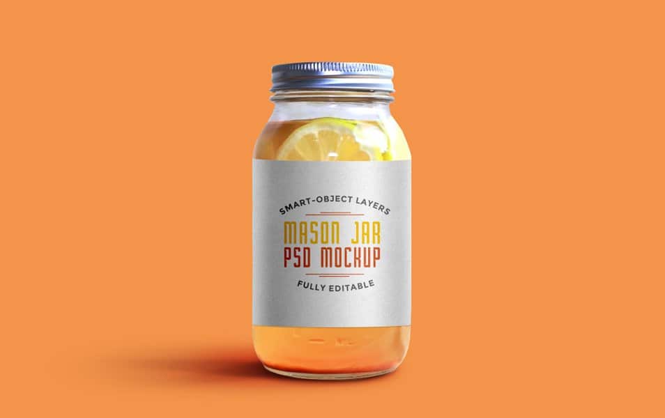 The Ultimate Collection of 2000+ Free Mockup Templates PSD Designs 677 Mason Jar Mockup PSD