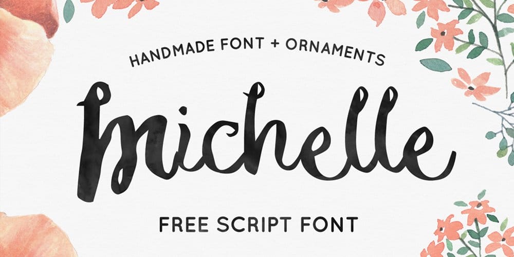 250 + Free Modern Script Fonts for Designers 407 Michelle Handmade Script Font
