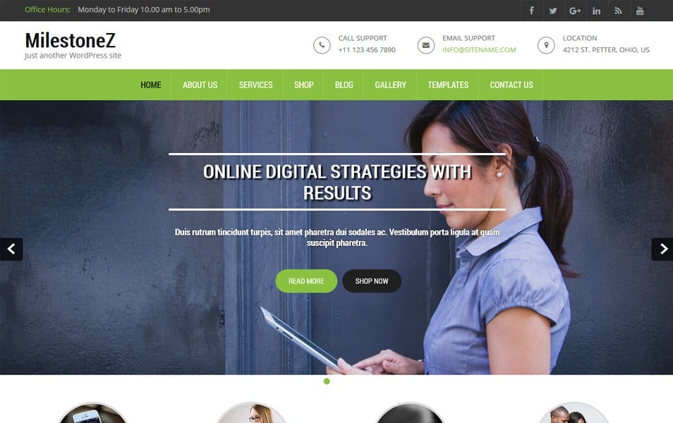 Milestone lite Responsive WordPress Theme