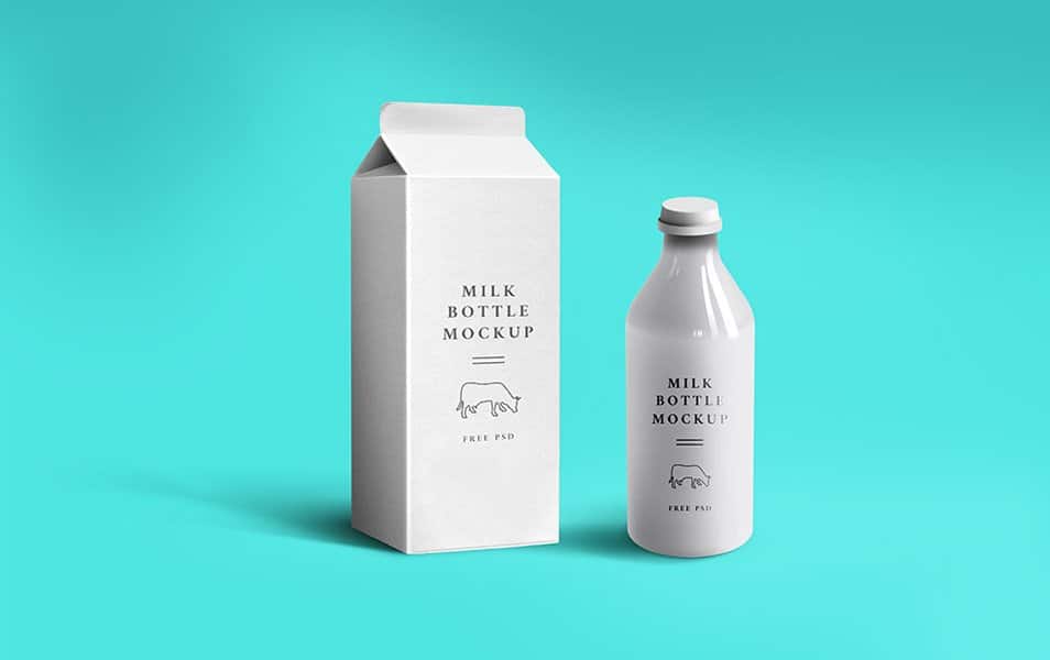 The Ultimate Collection of 2000+ Free Mockup Templates PSD Designs 539 Milk Packaging Mockup