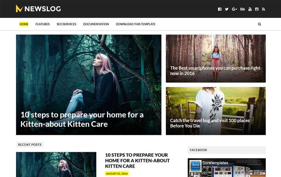 150+ Free Responsive Magazine Style Blogger Templates 2025 66 NewsLog Responsive Blogger Template