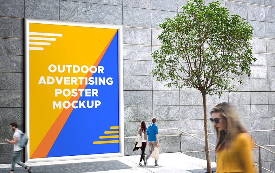 Outdoor Advertising Poster Mockup PSD