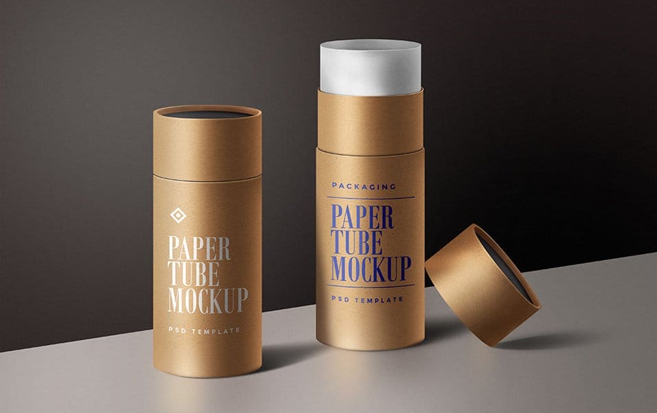 Paper Tube Packaging Mockup Template