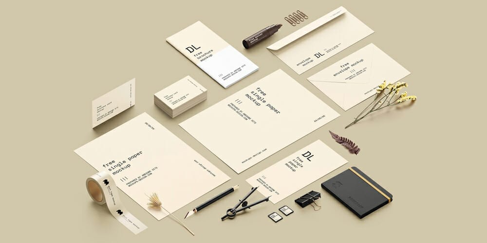 Best Free Scene Creators for Designers 20 Stationery Scene Creator Mockup