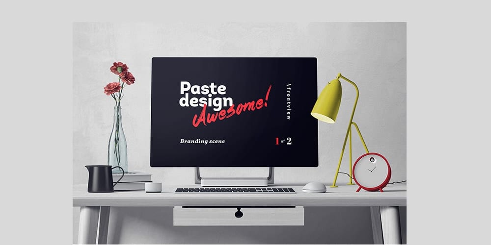 Best Free Scene Creators for Designers 33 Surface Studio Mockup Scene PSD