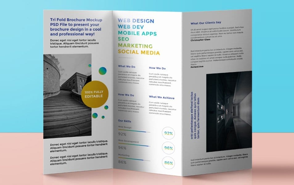 The Ultimate Collection of 2000+ Free Mockup Templates PSD Designs 343 TriFold Brochure Mockup PSD