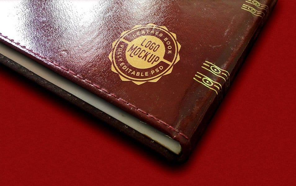 The Ultimate Collection of 2000+ Free Mockup Templates PSD Designs 187 Vintage Leather Book Logo Mockup