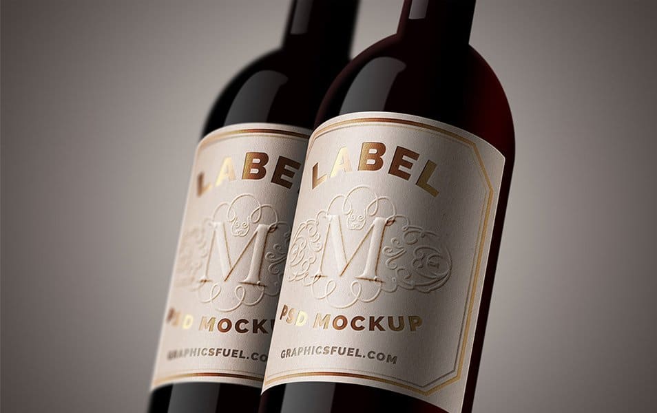 The Ultimate Collection of 2000+ Free Mockup Templates PSD Designs 545 Wine Bottle Label Mockup PSD
