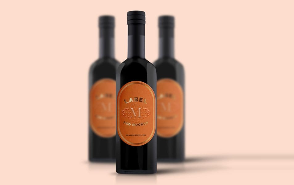 Wine Bottle Mockup PSD