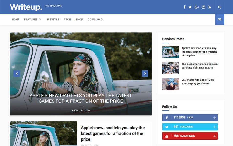 150+ Free Responsive Magazine Style Blogger Templates 2025 65 WriteUp Responsive Blogger Template