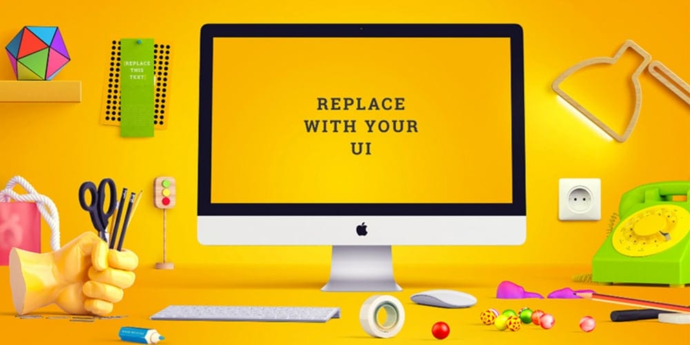 Best Free Scene Creators for Designers 134 iMac Scene Mockup Template