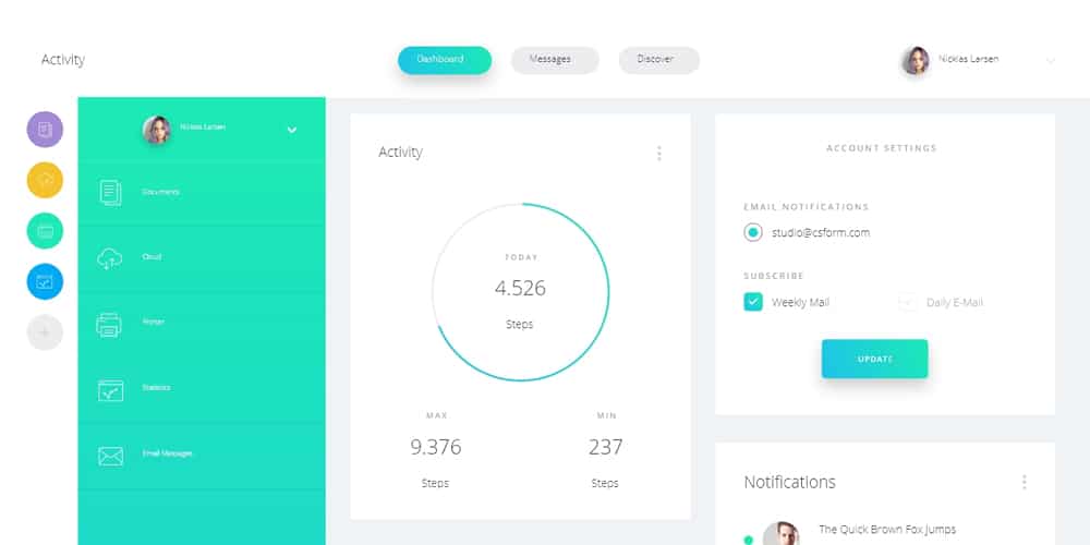 Free Dashboard UI Design PSD 219 Datta Dashboard UI Kit for Adobe XD