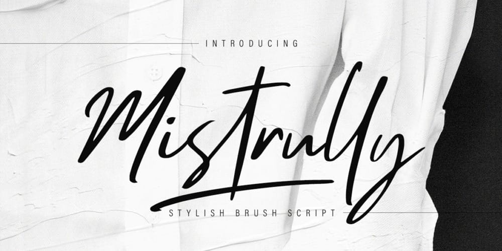 250 + Free Modern Script Fonts for Designers 210 Mistrully Brush Script Font