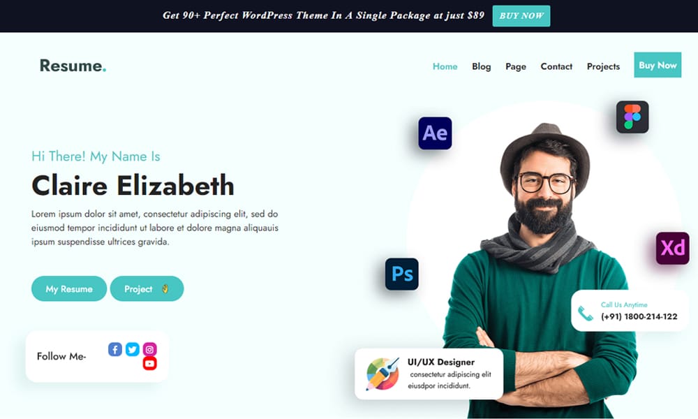 20+ Free Material Design WordPress Themes 2024 26 Professional CV Resume